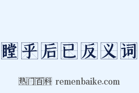 瞠乎后已反义词是什么意思的图片